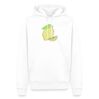 Zitrone, gelb - Männer Premium Bio Hoodie - Weiß - Vorne - Nico (187cm)
