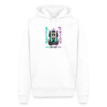 KatzenDJ Hip-Hop Splash - Männer Premium Bio Hoodie - Weiß - Vorne - Nico (187cm)