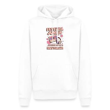 Festival Junkie Y2K Aesthetic Pop Vibes - Sweat à capuche Premium bio Homme - blanc - Devant - Nico (187cm)