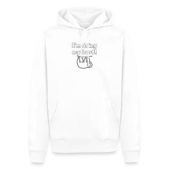 I’m Doing My Best Shirt - Anti-Burnout-Statement - Männer Premium Bio Hoodie - Weiß - Vorne - Nico (187cm)