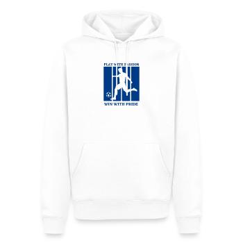 Play With Passion Win This Pride Soccer - Men’s Premium Organic Hoodie - white - Front - Nico (187cm)