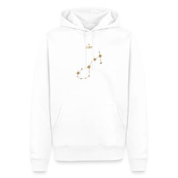 Signe du zodiaque Scorpion Constellation d’étoiles Ton doré - Sweat à capuche Premium bio Homme - blanc - Devant - Nico (187cm)
