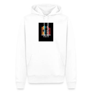 Sommerliche Vibes mit Palmen und Colorblocks - Männer Premium Bio Hoodie - Weiß - Vorne - Nico (187cm)