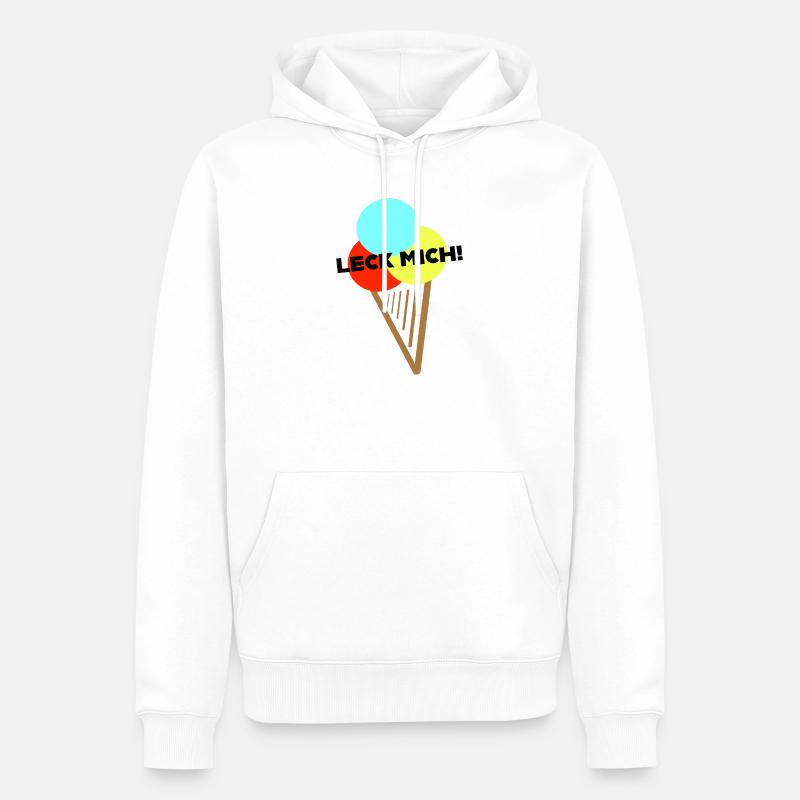 Ach, Leck mich! - Männer Premium Bio Hoodie - Weiß