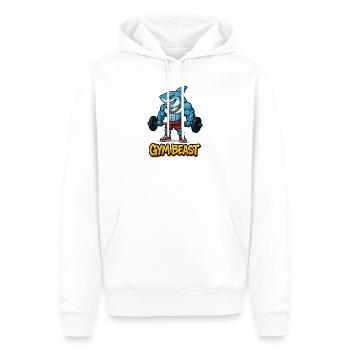 Hai Muskeln Comic Bodybuilder - Männer Premium Bio Hoodie - Weiß - Vorne - Nico (187cm)