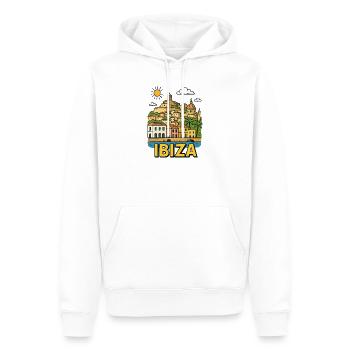 ibiza-stadt-skyline - Männer Premium Bio Hoodie - Weiß - Vorne - Nico (187cm)