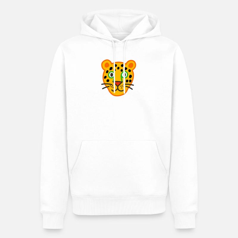 Illustration de visage de léopard mignon - Sweat à capuche Premium bio Homme - blanc