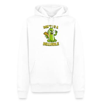 Funny Pickle Meme Design - Ne soyez pas un trou d’aneth ! - Sweat à capuche Premium bio Homme - blanc - Devant - Nico (187cm)