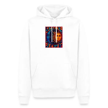 Soleil et Lune Prisme Néon - Sweat à capuche Premium bio Homme - blanc - Devant - Nico (187cm)