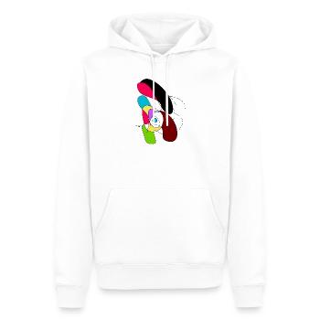 Bunter Abstract Papagei - Männer Premium Bio Hoodie - Weiß - Vorne - Nico (187cm)