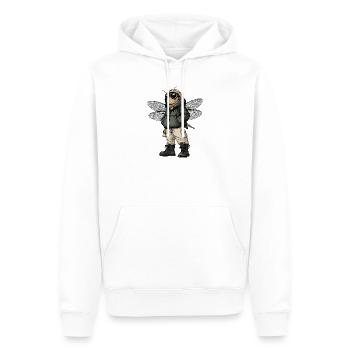 Libelle Cool Winter - Männer Premium Bio Hoodie - Weiß - Vorne - Nico (187cm)
