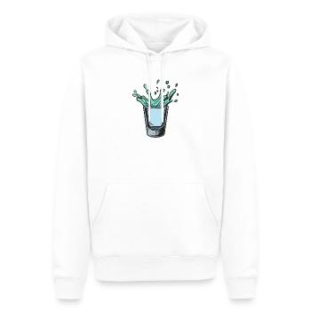 Spritzglas Splash in Teal Neon - Männer Premium Bio Hoodie - Weiß - Vorne - Nico (187cm)