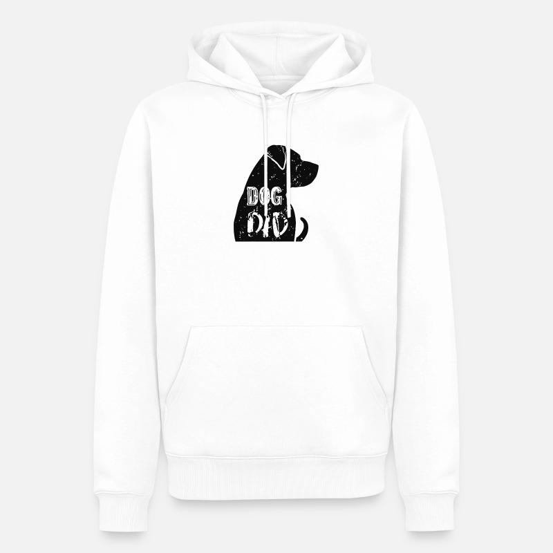 Dog Dad Silhouette mit Text - Männer Premium Bio Hoodie - Weiß