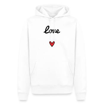 LIEBE. ICH LIEBE DICH. VALENTINSTAG. HERZ. ICH LIEBE DICH - Männer Premium Bio Hoodie - Weiß - Vorne - Nico (187cm)