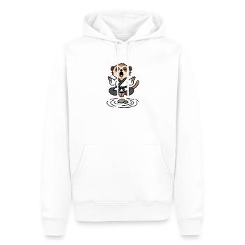 Erdmännchen in einem meditativen Zen-Kimono - Männer Premium Bio Hoodie - Weiß - Vorne - Nico (187cm)