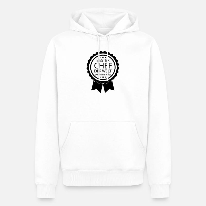 Bester Chef Dankeschön Geschenk Abschied Spruch - Männer Premium Bio Hoodie - Weiß