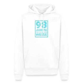 Weisheit 98 - Männer Premium Bio Hoodie - Weiß - Vorne - Nico (187cm)