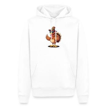 Thanksgiving Drôle Dinde de Thanksgiving - Sweat à capuche Premium bio Homme - blanc - Devant - Nico (187cm)