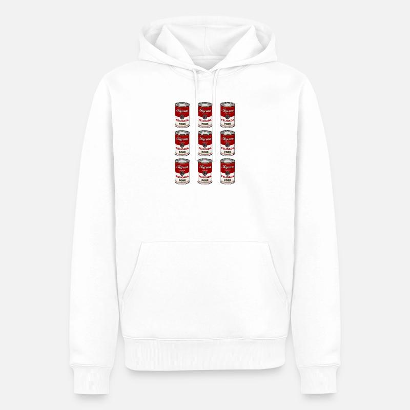 Feijoada Pork Can Pattern - Men’s Premium Organic Hoodie - white