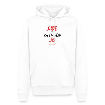 Né en 1956 – toujours 30 ans, 70e anniversaire - Sweat à capuche Premium bio Homme - blanc - Devant - Nico (187cm)