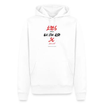 1986 geboren – immer noch 30, 40. Geburtstag - Männer Premium Bio Hoodie - Weiß - Vorne - Nico (187cm)