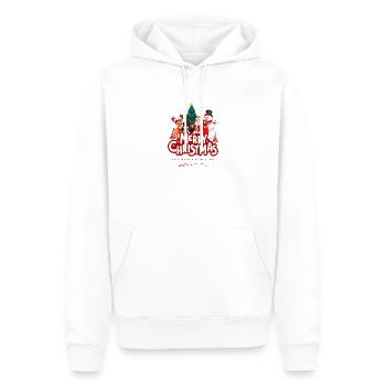 Joyeux Noël | Vêtements et cadeaux festifs - Sweat à capuche Premium bio Homme - blanc - Devant - Nico (187cm)