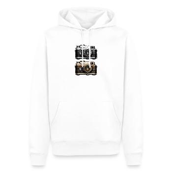 Twin Vintage Camera Duo - Men’s Premium Organic Hoodie - white - Front - Nico (187cm)