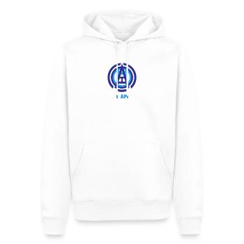 Ich BIN Symbol - Männer Premium Bio Hoodie - Weiß - Vorne - Nico (187cm)