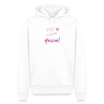 SUIS TON CŒUR Imprimer - Sweat à capuche Premium bio Homme - blanc - Devant - Nico (187cm)