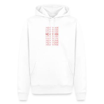  New York Raster Muster - Männer Premium Bio Hoodie - Weiß - Vorne - Nico (187cm)