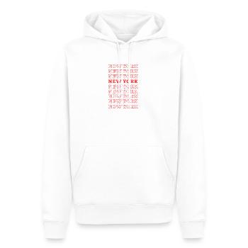 Typographie raster de New York - Sweat à capuche Premium bio Homme - blanc - Devant - Nico (187cm)