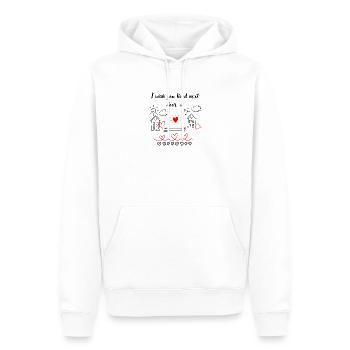 Je savais que tu habitais à côté - Sweat à capuche Premium bio Homme - blanc - Devant - Nico (187cm)