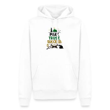 Muslimische religiöse Botschaft, Glaube und Erfolg - Männer Premium Bio Hoodie - Weiß - Vorne - Nico (187cm)