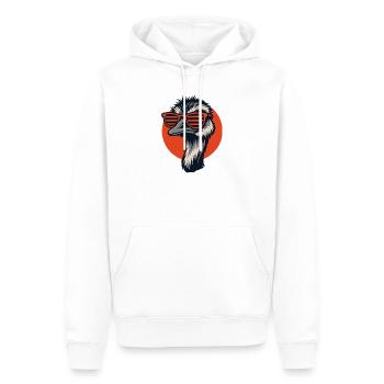 Strauß mit Sonnenbrille, Nandu, Emu - Männer Premium Bio Hoodie - Weiß - Vorne - Nico (187cm)