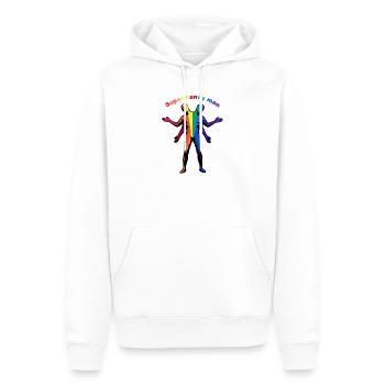 Super-Handwerker-Regenbogen - Männer Premium Bio Hoodie - Weiß - Vorne - Nico (187cm)