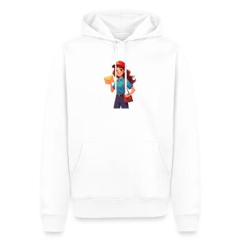 Postbotin / Briefträgerin - Männer Premium Bio Hoodie - Weiß - Vorne - Nico (187cm)