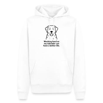 Mein Labrador kann ein besseres Leben haben - Männer Premium Bio Hoodie - Weiß - Vorne - Nico (187cm)