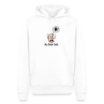 Mon Neurone Cellule Cartoon Chaos - Sweat à capuche Premium bio Homme - blanc - Devant - Nico (187cm)