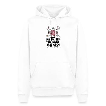 Brain Chef: Zu viele offene Tabs - Männer Premium Bio Hoodie - Weiß - Vorne - Nico (187cm)