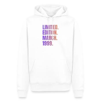 Vintage Geburtstag März 1999 - Männer Premium Bio Hoodie - Weiß - Vorne - Nico (187cm)