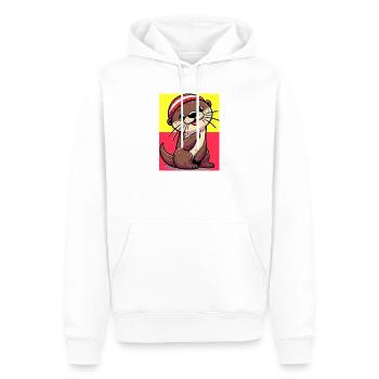 loutre - Sweat à capuche Premium bio Homme - blanc - Devant - Nico (187cm)