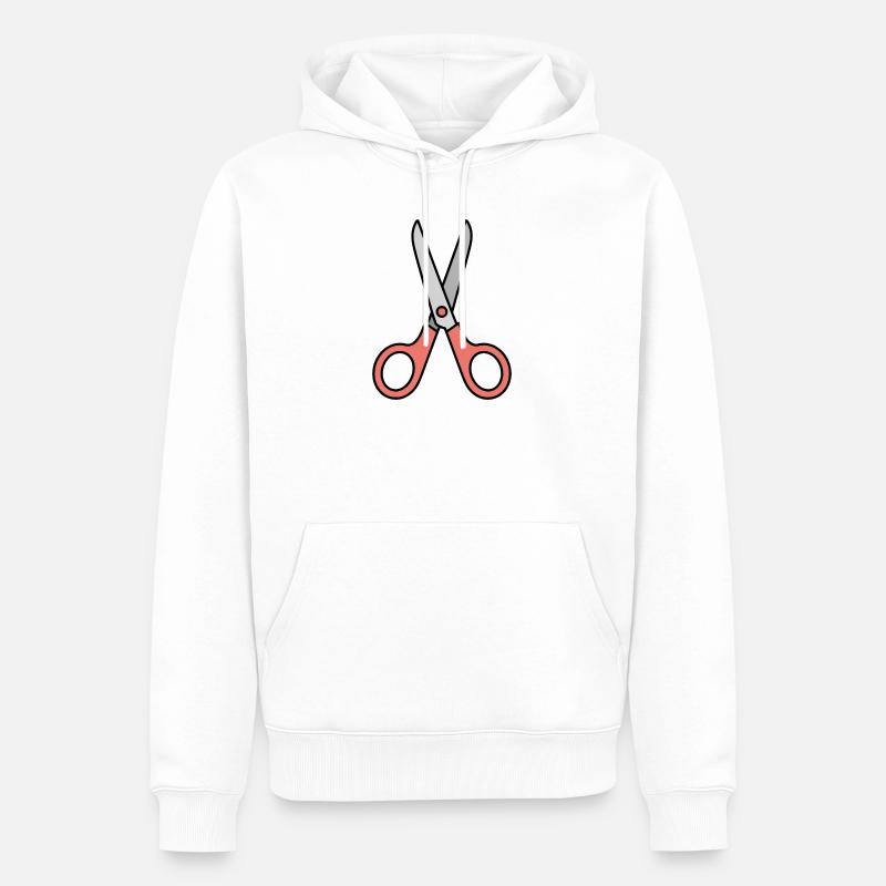 Schere - Comic-Schere - Männer Premium Bio Hoodie - Weiß