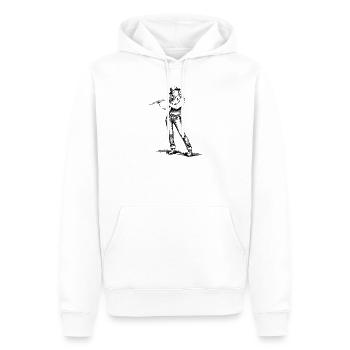 Querflötistin im Vintage-Look - Männer Premium Bio Hoodie - Weiß - Vorne - Nico (187cm)