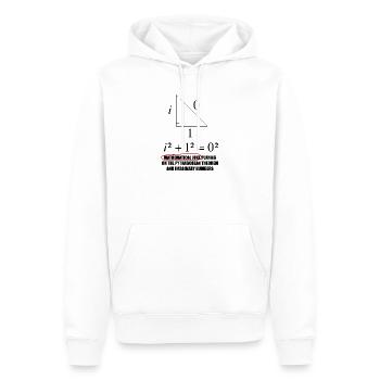 Motif mathématique drôle avec une blague sur Pythagore - Sweat à capuche Premium bio Homme - blanc - Devant - Nico (187cm)