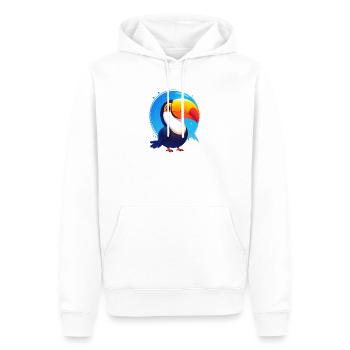 Toucan - Sweat à capuche Premium bio Homme - blanc - Devant - Nico (187cm)