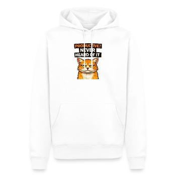 Sarkastisches Katzen-Produktivitätszitat-Meme - Männer Premium Bio Hoodie - Weiß - Vorne - Nico (187cm)