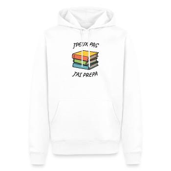 J'peux pas j'ai prépa - Sweat à capuche Premium bio Homme - blanc - Devant - Nico (187cm)