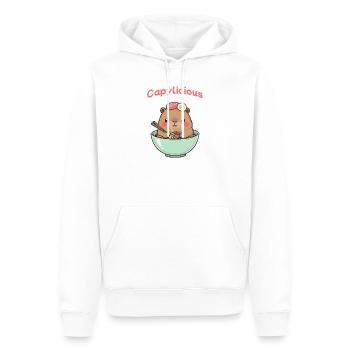 Capybara Ramen Pink – Kawaii Cute Food Shirt - Men’s Premium Organic Hoodie - white - Front - Nico (187cm)