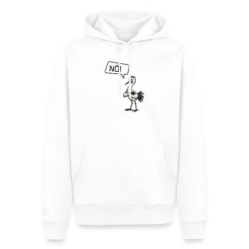 NÖ! Storch – Sturheit mit Federn Design - Männer Premium Bio Hoodie - Weiß - Vorne - Nico (187cm)