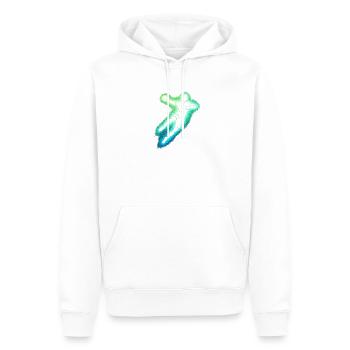Neon Handball Sprung Silhouette - Männer Premium Bio Hoodie - Weiß - Vorne - Nico (187cm)